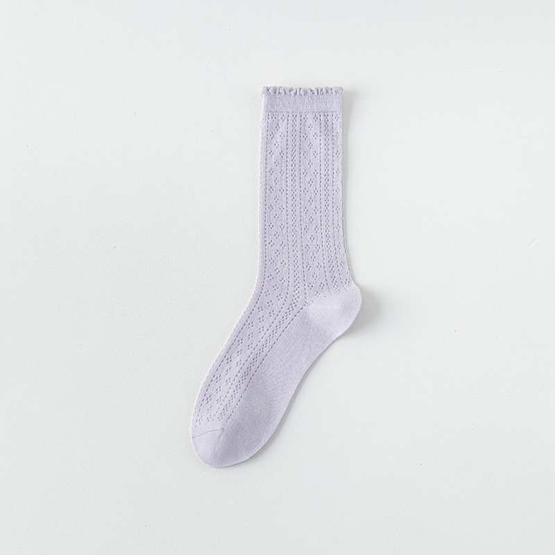 Calcetines de Tubo Medio de Malla para Mujer de Algodón, Transpirable para Verano image 16