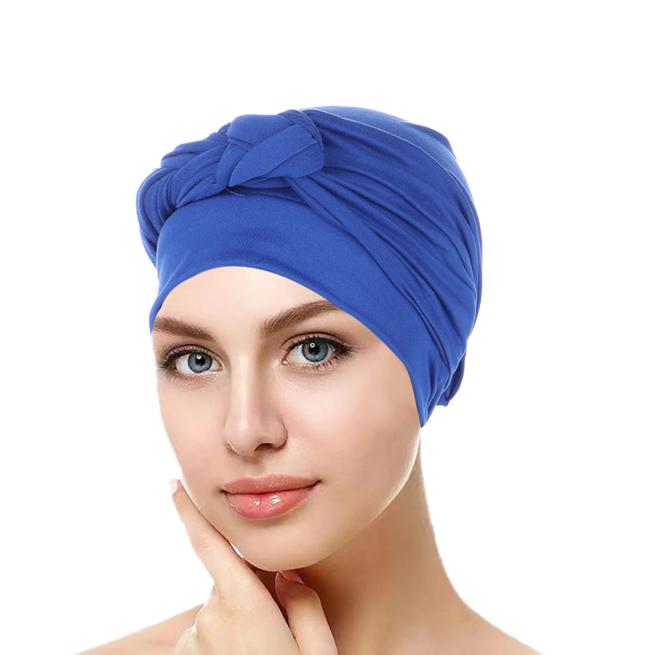 Kadınlar için elastik nefes alabilen ve kullanışlı başörtüsü şapka düz renk örgülü şapka Müslüman moda kazak şapka stokta_voghion.com