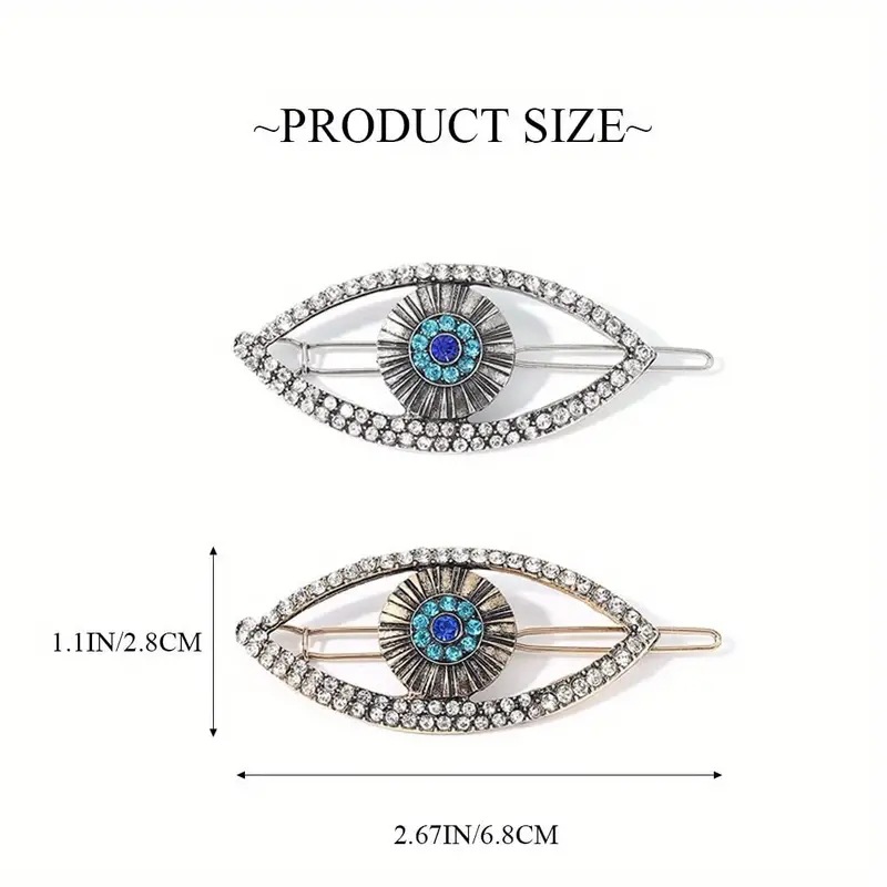 Devil's Eye Pattern All Seasons Season Retro Women's Devil's Eye Alloy Plating Inlay Rhinestones Hair Clip