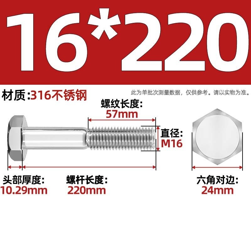 粗杆半牙螺丝316不锈钢外六角螺栓半螺纹半扣螺钉螺杆M6M8M10-M30|undefined