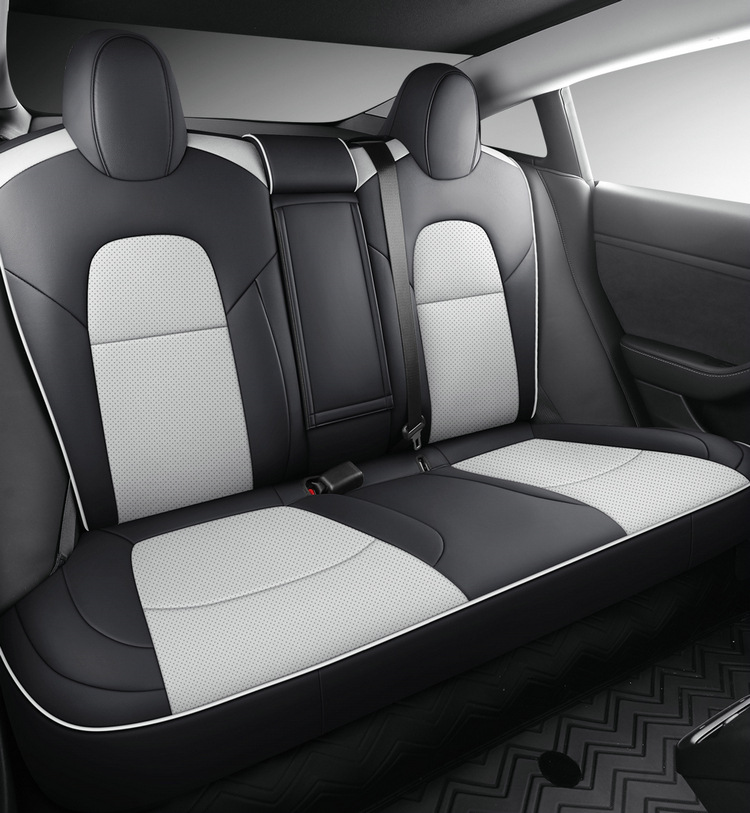 Tesla Model 3 Special Nappa Leather Car Seat Cushion, Universal for All Seasons, Fully Enclosed Seat Cover, Breathable Seat Cushion