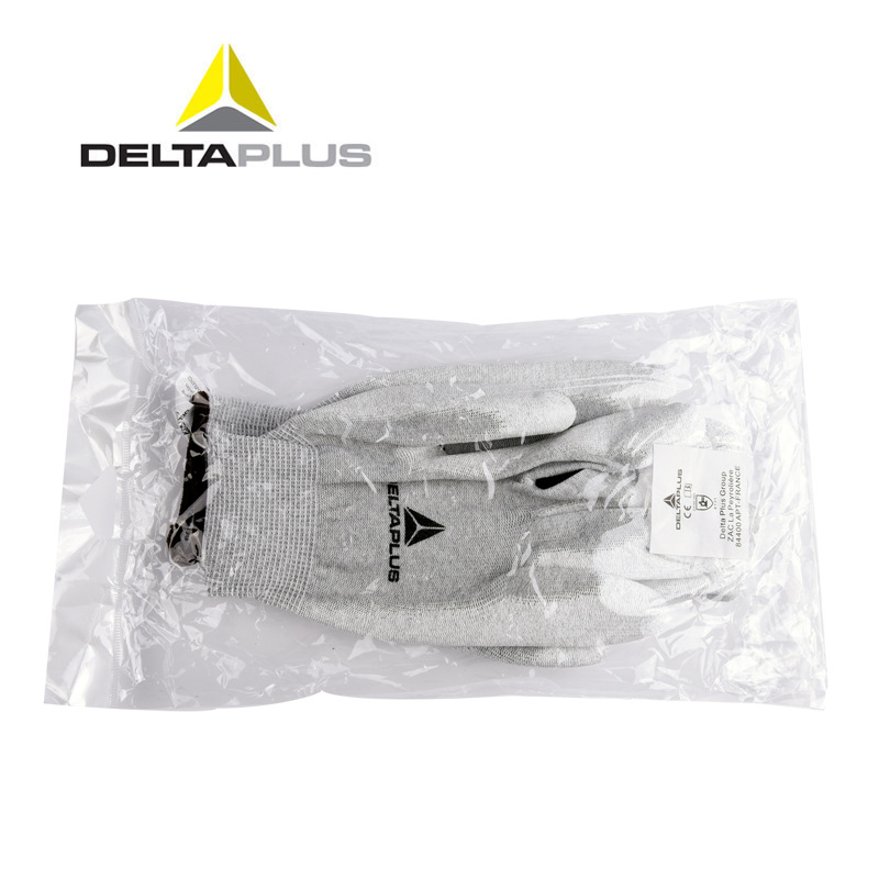 Delta 201790 antideslizante y resistente al desgaste mano pu recubierto de pegamento lixiviación guantes antiestáticos guantes protectores de seguro laboral