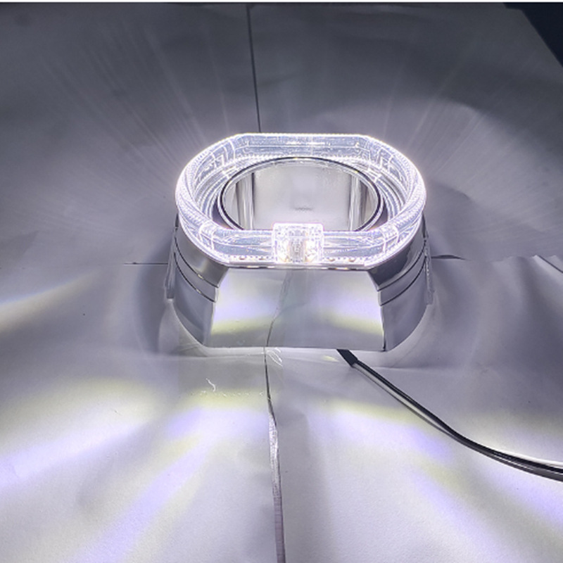 Cuadrado cubierta de decoración de automóviles LED faro lente cubierta de decoración 2.5 / 3 pulgadas guía de luz universal ángel ojo