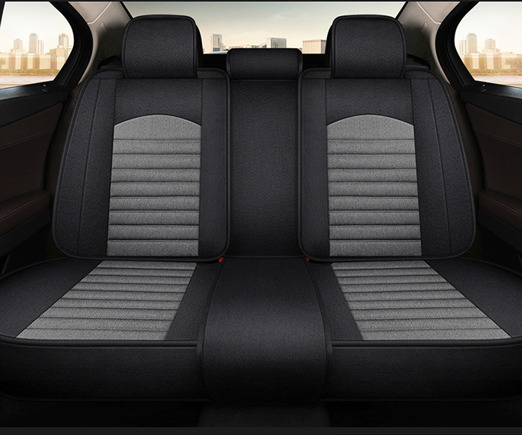 Summer New Fully Surrounded Car Special Seat Cushion Linen Car Cushion Five-Seater Universal Seat Cover Linen Breathable Seat Cushion