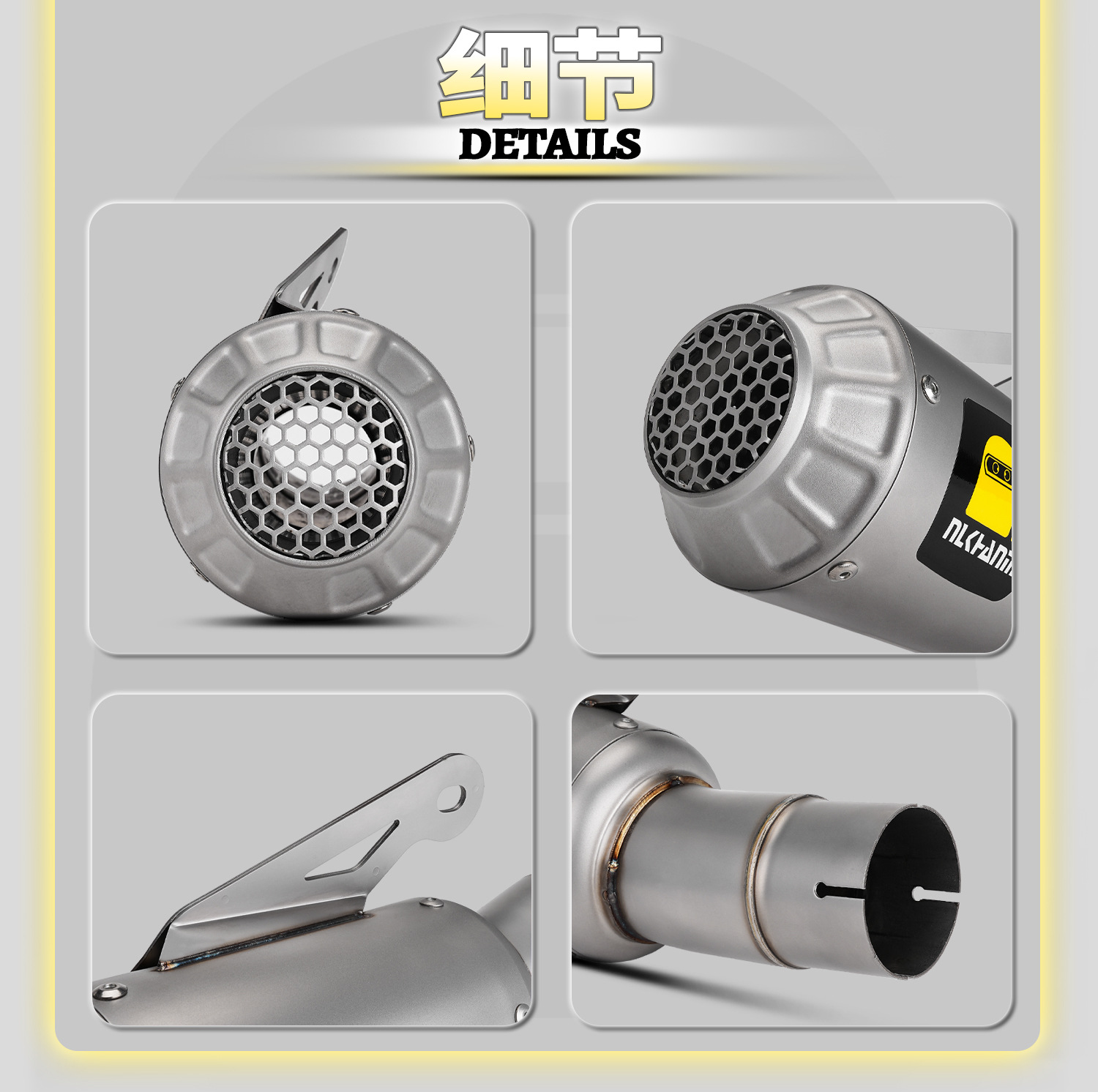 Yamaha R1/R1M motorcycle modified exhaust pipe, Scorpion middle and tail section, stainless steel and titanium alloy, non-destructive installation