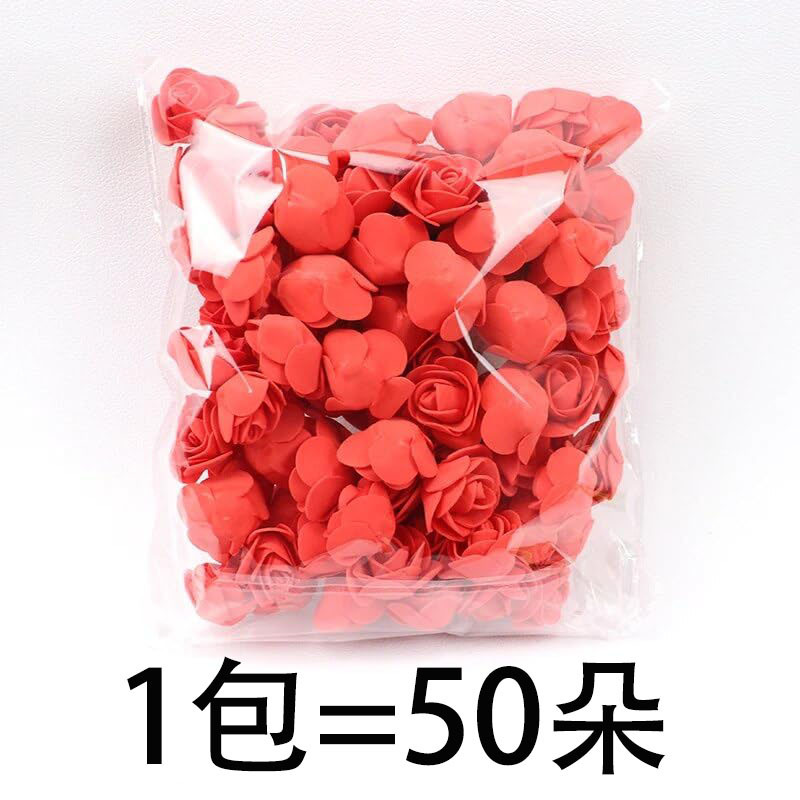 50 OPP bag packaging 3.5cm foam flower rose bear unicorn DIY raw material candy box accessories