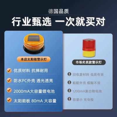 Solar warning light, flashing Roof Light