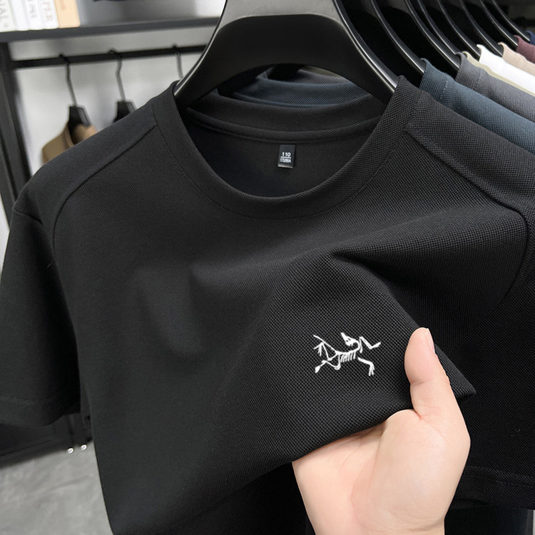 Niaojia Same Quality Short-Sleeved T-Shirt for Men 2025 Summer New Classy Casual Round Neck Ice Silk Embroidered T-Shirt for Men Niaojia Same Quality Short-Sleeved T-Shirt for Men 2025 Summer New Classy Casual Round Neck Ice Silk Embroidered T-Shirt for Men