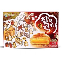 韓國進口青佑牌九日板栗味巧克力打糕派糕點小零食夾心麻薯107.5g