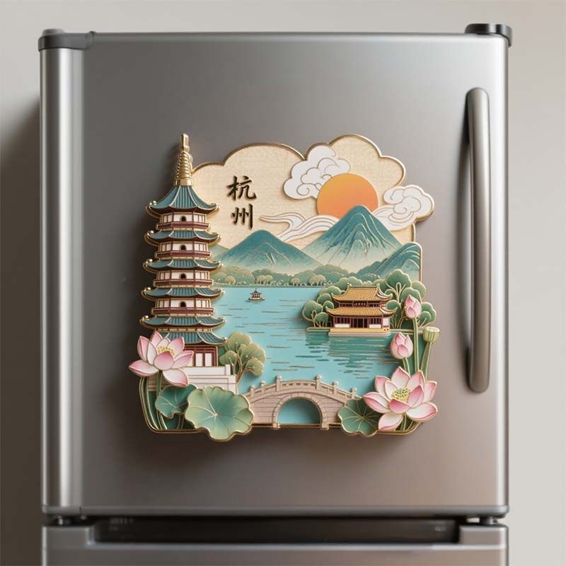 【杭州】景点金属立体浮雕冰箱贴旅游纪念品文创伴手礼国潮装饰|undefined