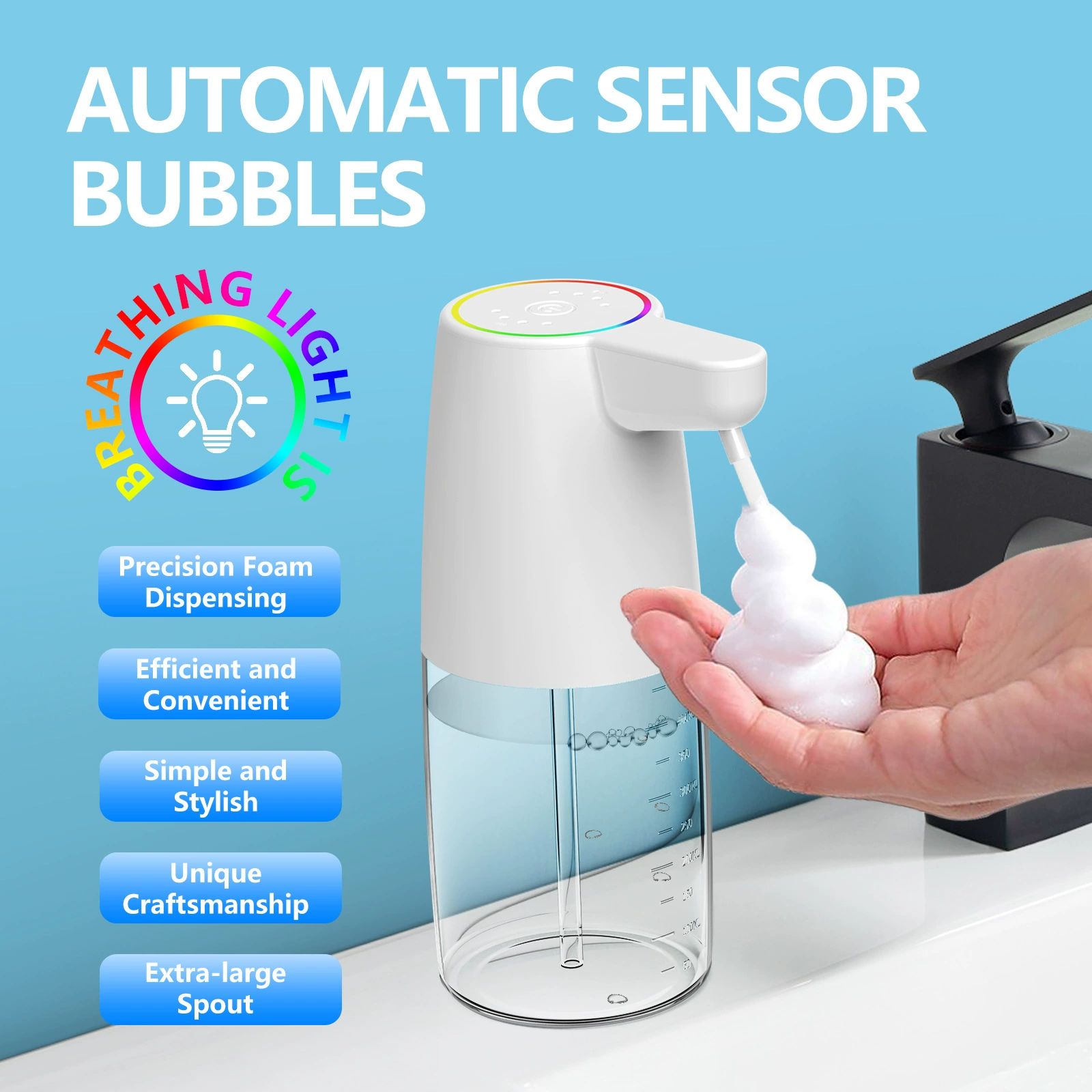 Новый Иллюзорный респираторный светильник инфракрасный индукционный мыло-жидкий аппарат для пены гель для мытья сотового телефона Автоматическая индукционная машина для мытья рук через границу