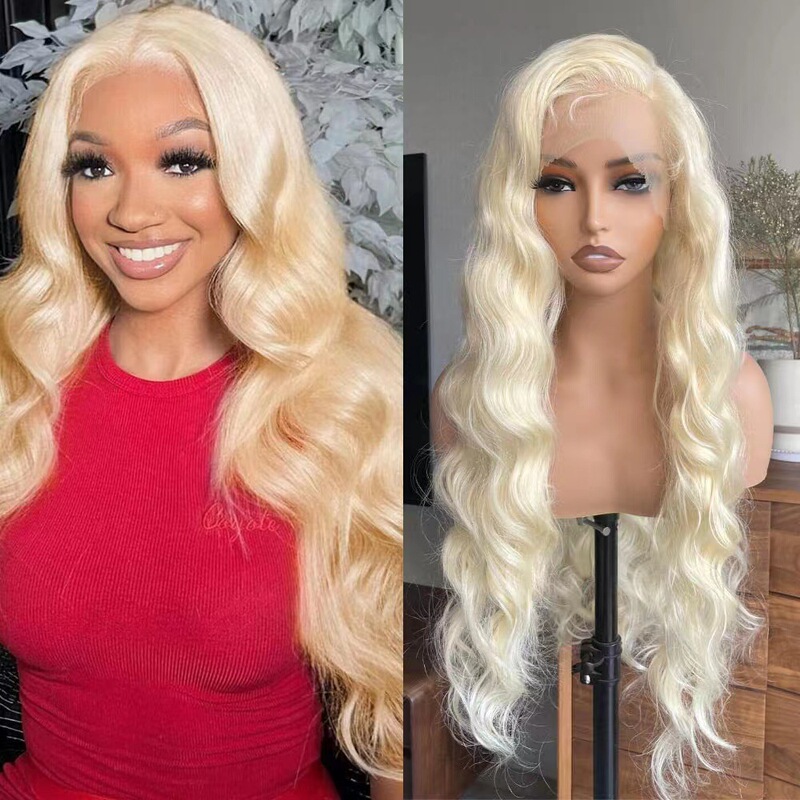 2026 Lace Front Wig for Women, Long Style, 613 Golden Color, Long Wavy Curly Hair Lace Wig Set, Factory Ready Stock