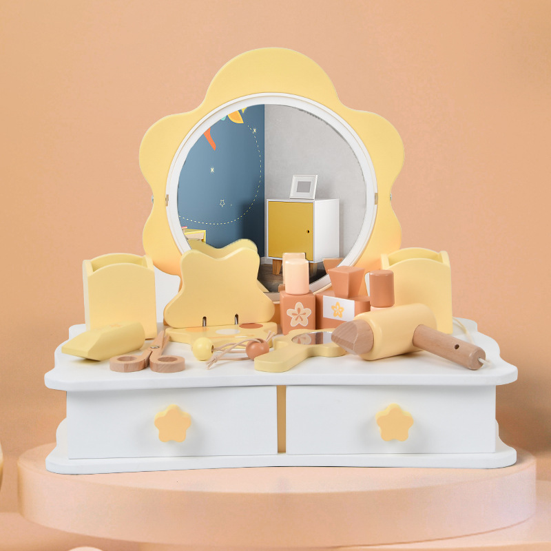 Dressing table makeup toys children play house role-playing game 3-6 years old baby girl kindergarten gift Wood