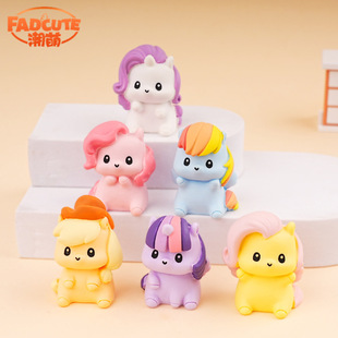 Hot-Selling Popular Baoli Horse Resin Cute Figurine Rubber Paint Texture Blind Box Trendy Toy Desktop Decoration Ornament
