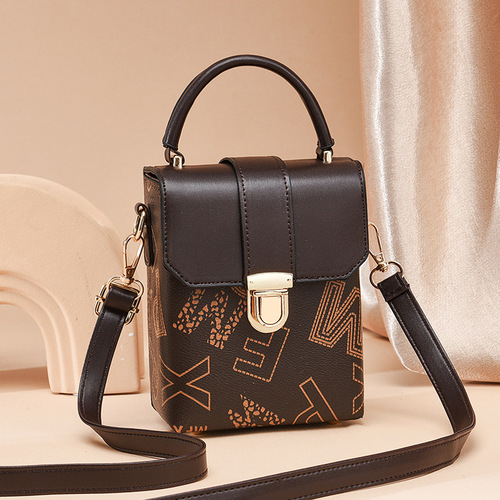 Manufacturer single shoulder crossbody 2024 new women's bag simple printing fashion mobile phone bag women's printing one piece drop shipping