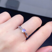 ��Ȼ�¹�ʯ��ָ��Ʒ���¹ⲣ���壬��� 925��������Ƕ4*5mm