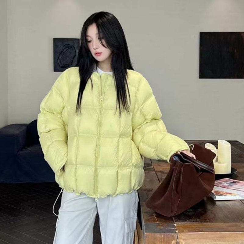 糖果色无胆泡芙感羽绒服女2025冬短款云朵超轻白鸭绒方块面包服潮|undefined