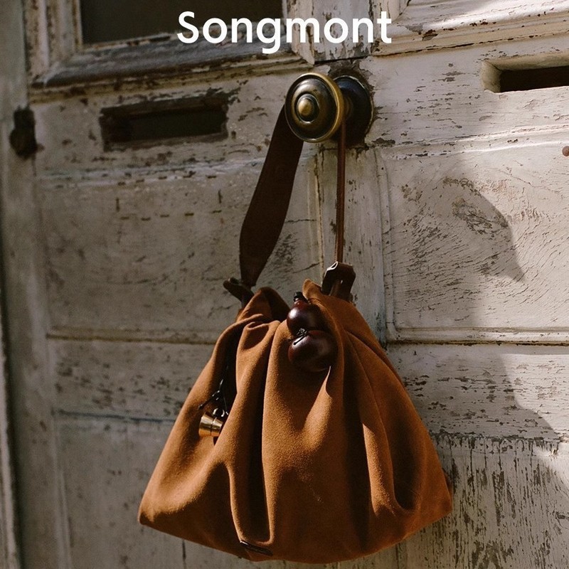 Songmont山下有松百纳系列垃圾袋25新款托特麂皮绒大容量流浪女包|undefined