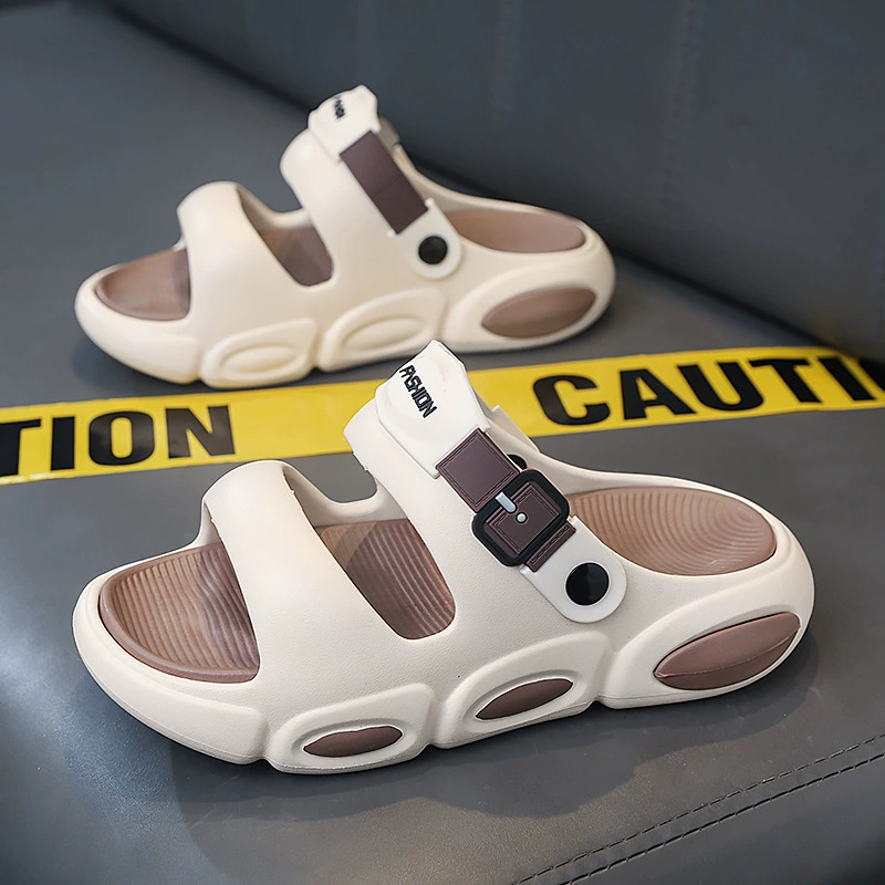 Мужские новые сандалии 2025, дышащие EVA сандалии-слипоны для подростков, сандалии на два сезона