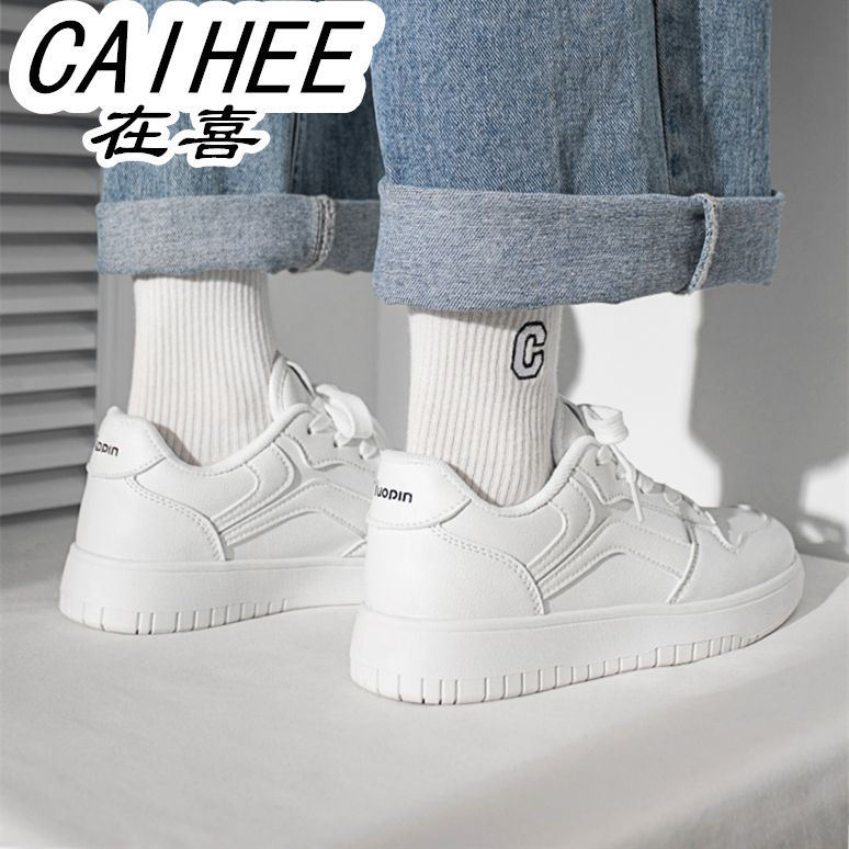 Zapatos blancos de altura de suela gruesa para mujeres 2024 verano nuevo estilo coreano de zapatos planos de estilo universal de moda zapatos casuales para mujeres