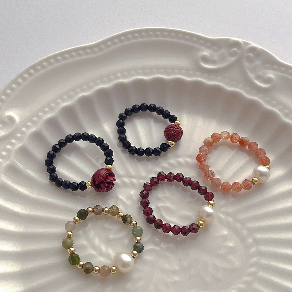 Organic woven adjustable elastic ring