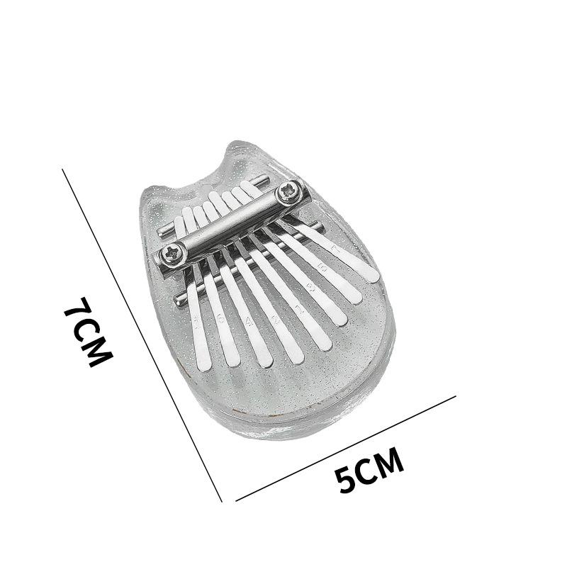 Instrumentos musicales Transfronterizo de 8 tonos Mini Pulgar Kalinba Cristal de madera maciza Piano transparente de cinco dedos Artesanía portátil Piano de dedo
