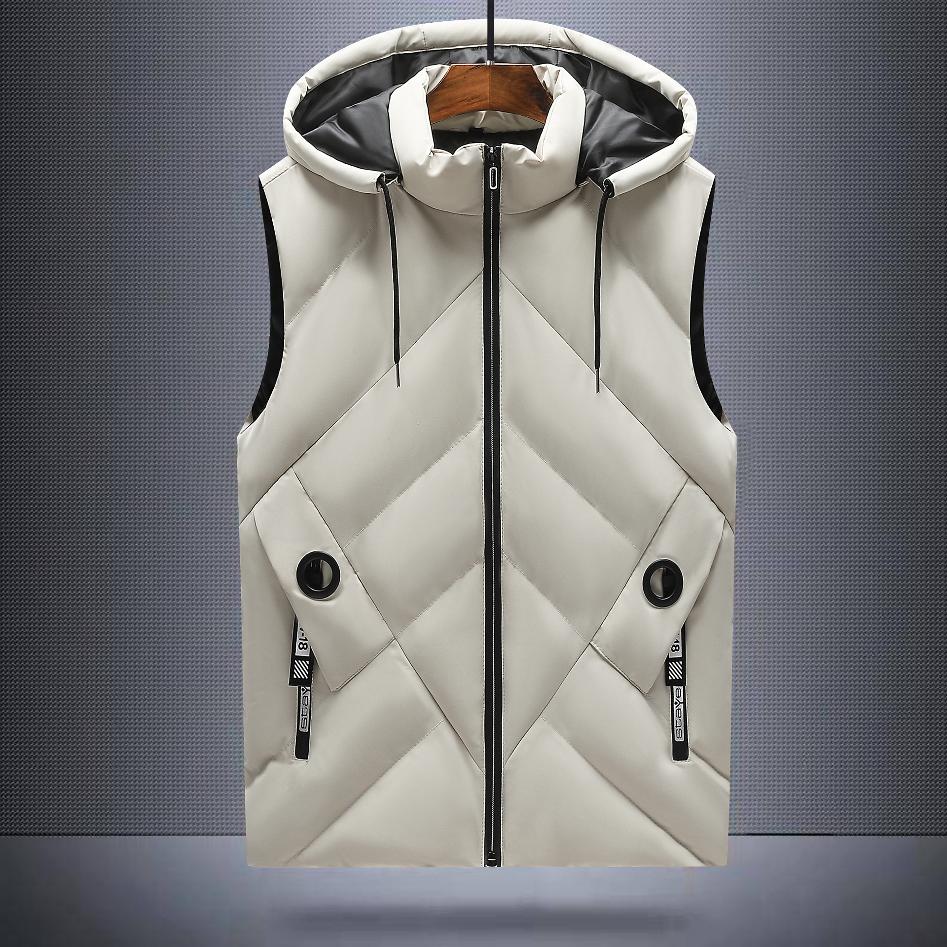M - 6XL hombre otoño invierno chaleco de algodón de pluma hombre invierno chaqueta caliente de gran tamaño hombre moda guapo clip de caballo casual