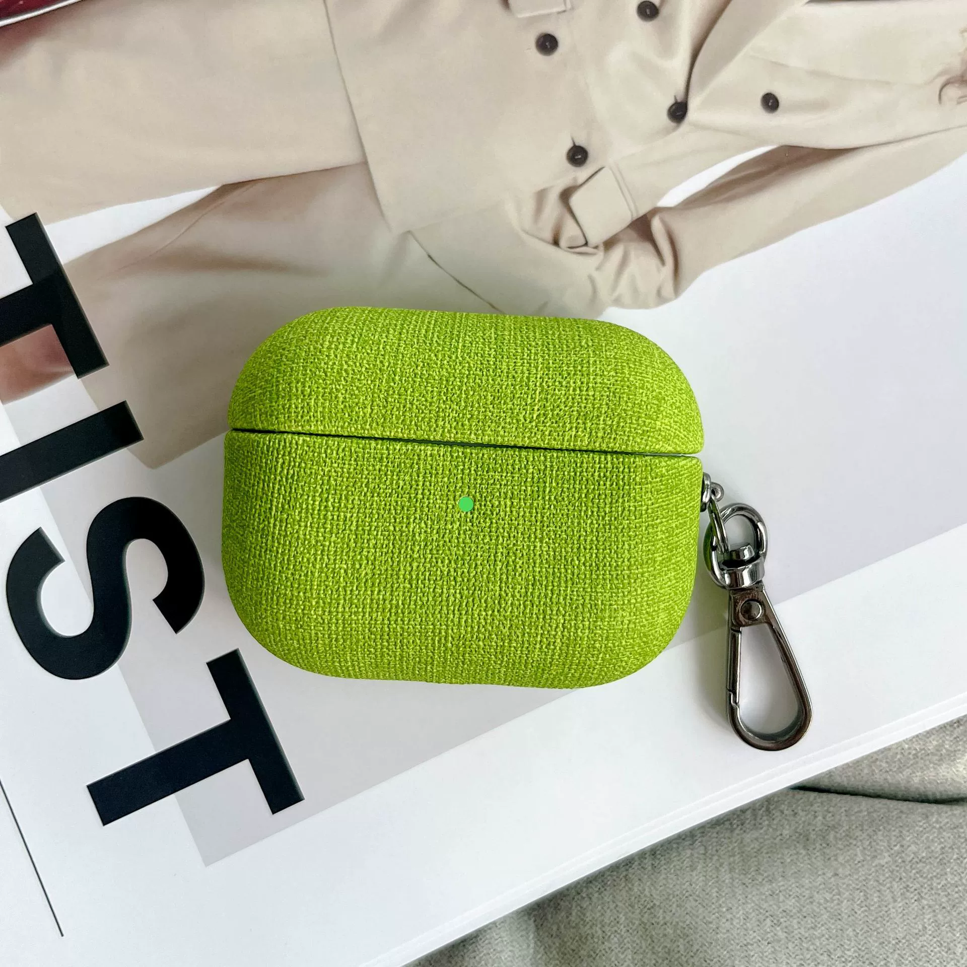 Новый защитный комплект из денима AIRPODSPRO2 ткань образец новая 4-е поколение ушная раковина PU ремень подвесная пряжка без следов клея