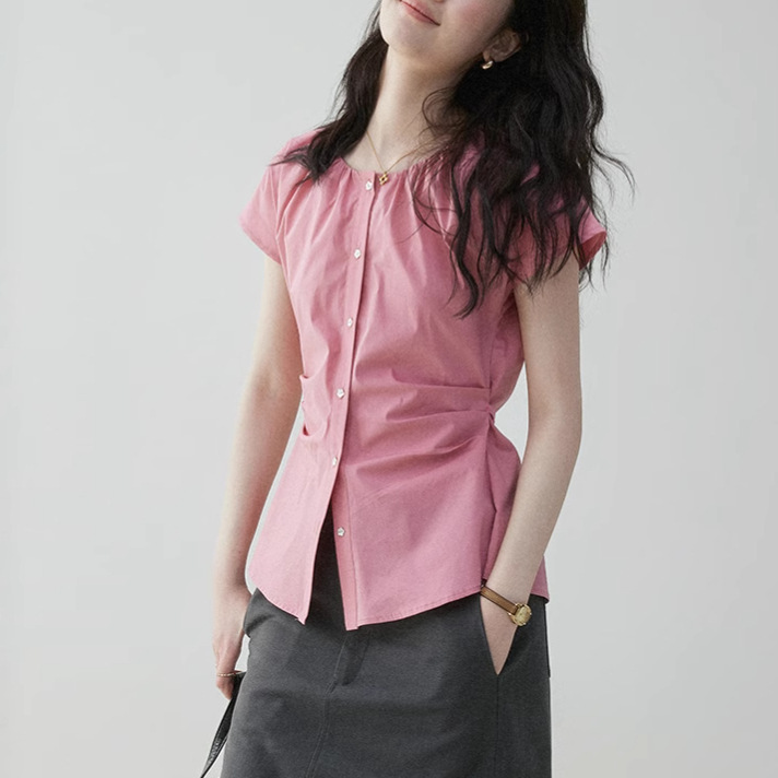 2025 New Arrival French Style Slim-fit Shirt Women's Summer New Arrival Slim-fit Commuter Top