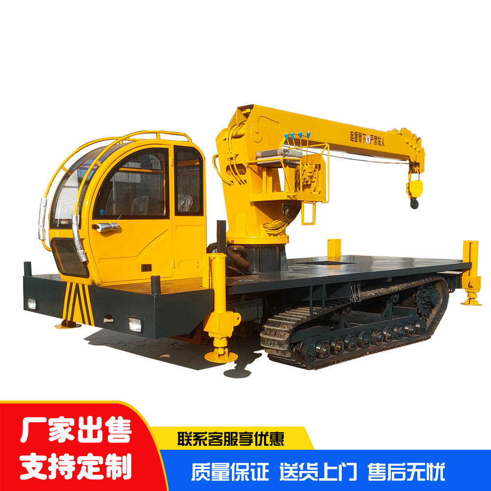 沙漠光伏工程履带随车吊板材管材吊运链板柴油动力吊全地形专用