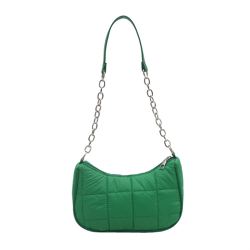 2024 moda de invierno minimalista cadena cuadrada de color sólido tendencia de brazo femenino de hombro pequeño bolso cuadrado femenino