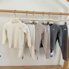 儿童冬季德绒保暖睡衣套装男女童冬款软糯高弹保暖秋衣秋裤家居服