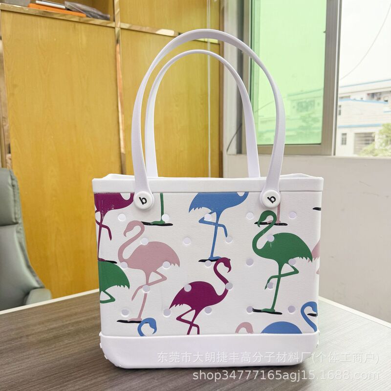 欧米の大型EVAビーチバッグ多機能収納バッグ女性用ハンドバッグDIY穴バッグ大容量スポット|undefined