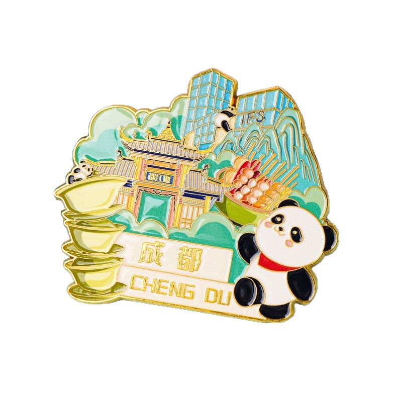 现货文创金属冰箱贴熊猫成都四川旅游纪念品立体重庆九寨沟冰箱贴|undefined