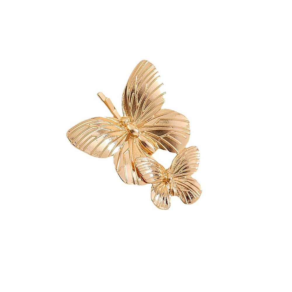 Horquilla de mariposa de metal retro francés elegante temperamento de nicho flequillo de cabello roto clip lateral de lujo ligero joyería de alta gama