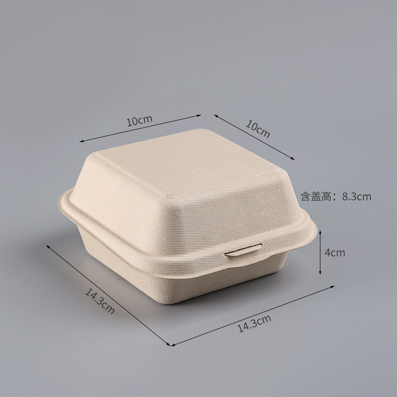 使い捨て弁当箱パルプハンバーガー箱ネット赤弁当ケーキ箱正方形絵紙弁当箱包装販売箱|undefined