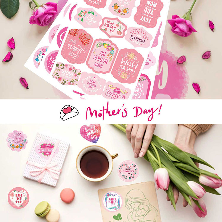 Feliz Día DE LA Madre regalo etiqueta decorativa madre caja de regalo embalaje caramelo bolsa de galletas sobre de la tarjeta pegatina de sellado