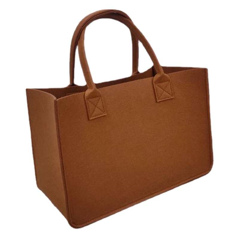 Bolso de compras portátil de fieltro bolsa de hombro abierta de gran capacidad bolsa de viaje bolsa de regalo de publicidad logo DIY