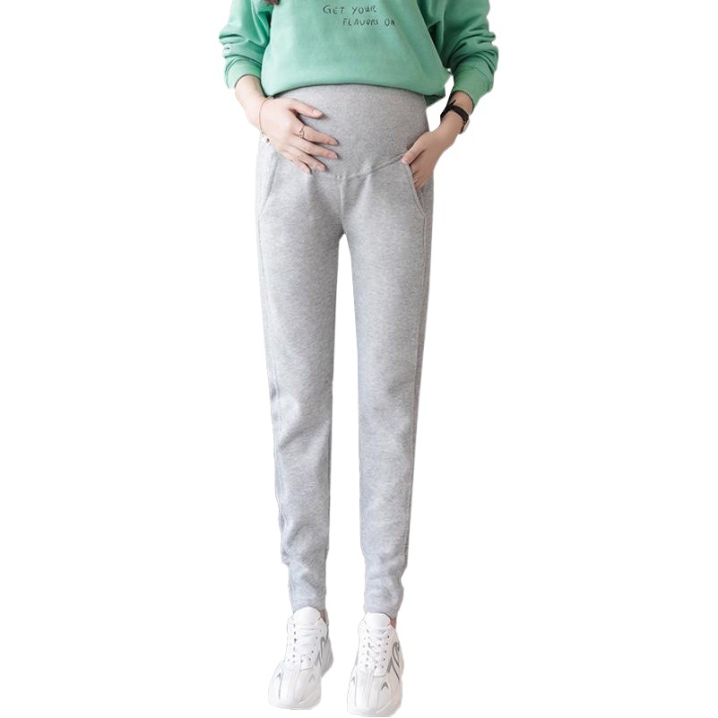 2021 moda 90 algodón casual Pantalones deportivos de primavera, Otoño e Invierno ropa forrada de lana engrosada pantalones de maternidad
