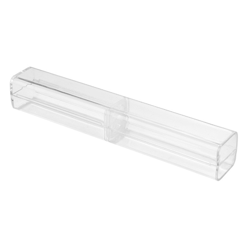 Caja de presentación transparente de regalo de plástico de alta calidad de fábrica impresa LOGO caja de almacenamiento universal de pluma única en stock al por mayor