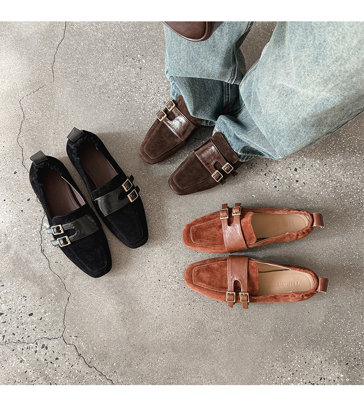 CHIKO Cilicia Square Toe Block Heels Loafers Shoes