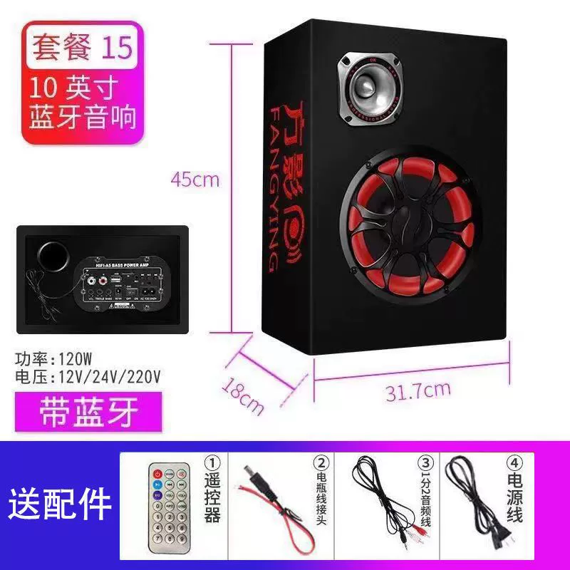 Портативный ноутбук, динамики, 12В, 24В, высокая мощность, Bluetooth, 220В