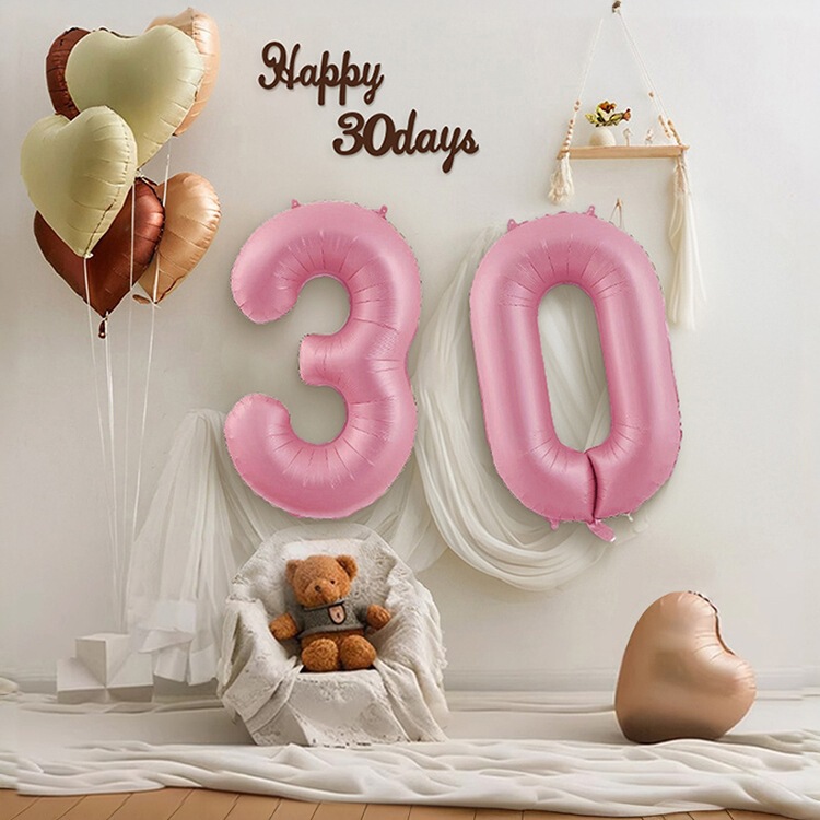 女宝宝100天满月百天百日宴装饰拍照道具场景布置婴儿30数字气球|undefined