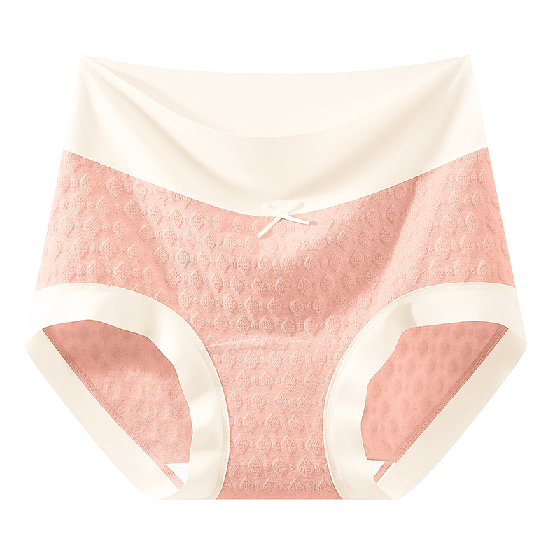 Algodón de cintura alta entrepierna de algodón largo entrepierna antibacteriano calzoncillos de entrepierna delgada para niñas color de contraste cintura alta transpirable abdomen pantalones cortos cabeza