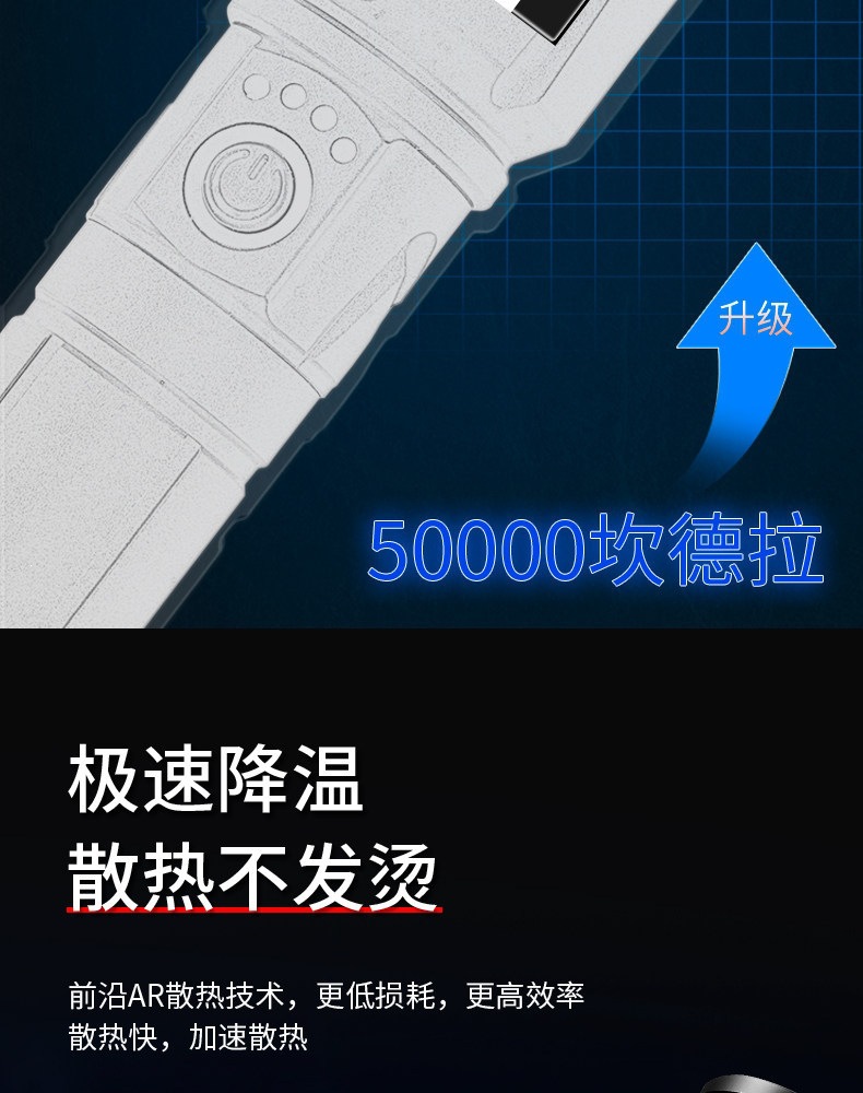 Tactical Multi-Functional Ultra-Bright Flashlight with Laser, Long-Lasting Battery Life, Portable, Long-Range, Rechargeable