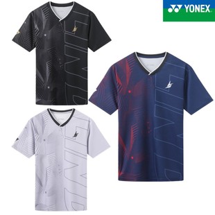 2025 New Yy Badminton Uniforms for Men and Women, Short-Sleeved Badminton Sportswear, Kidsren's Training and Competition Team Uniforms with Printing