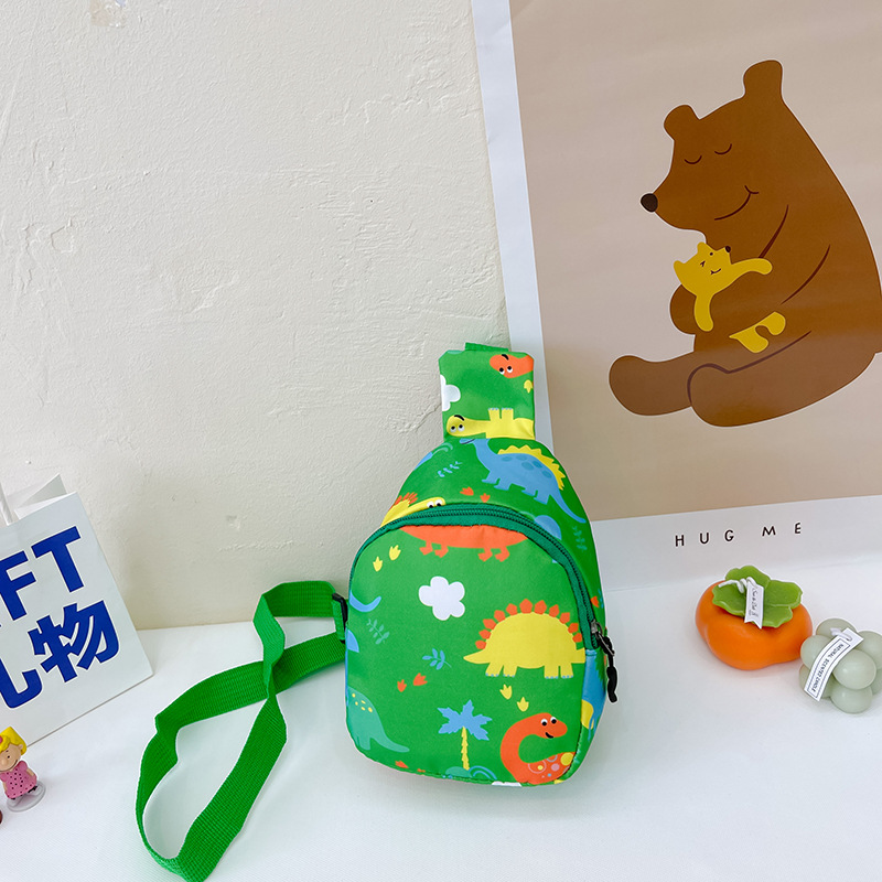 Bolso de pecho para niños 2022 primavera y verano nuevo bolso de hombro impreso de dibujos animados para niños y niñas lindo dinosaurio pequeño bolso de hombro moda