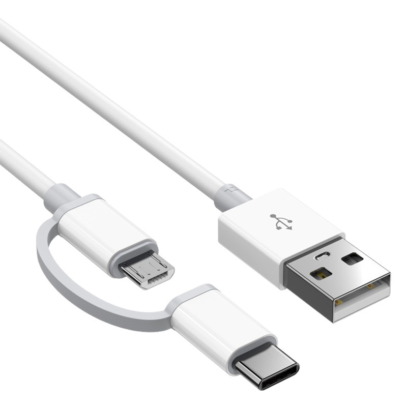 Cable de carga compatible con la interfaz MICRO a TYPE-C adecuada para el cable de datos dos en uno del teléfono móvil 3A de OPPO Huawei