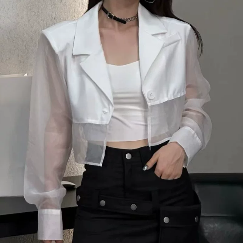 Тонкий короткий летний костюм-пиджак класса, защита от солнца, стиль Chanel