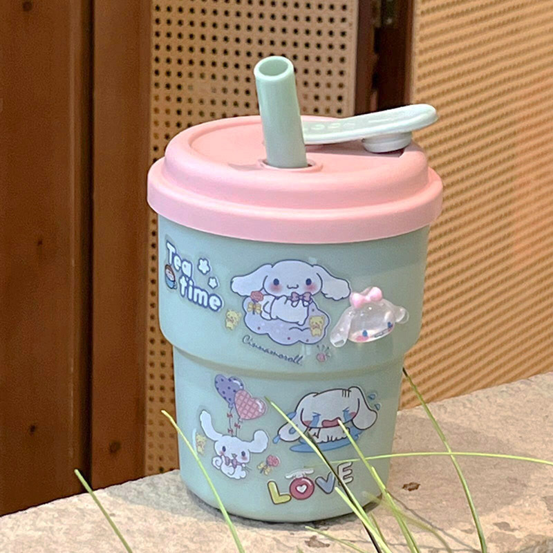水杯女上班族新款ins可爱贴纸女生吸管杯便携大容量咖啡牛奶杯子|undefined